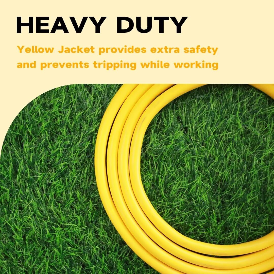 3 Ft Lighted Outdoor Extension Cord - 12/3 SJTW Heavy Duty Extension Cable with 3 Prong Grounded Plug - 15 Amp Power Cord for Lawn, Garden, Appliances