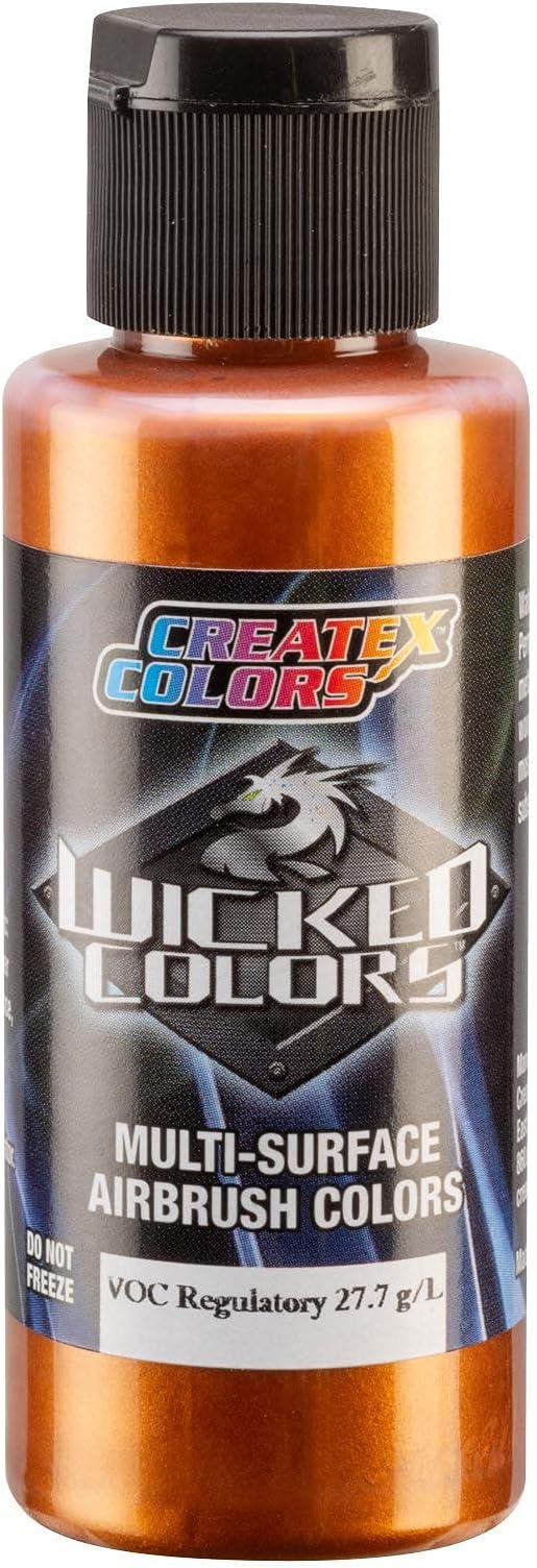 Createx Wicked Colors W365 Metallic Burnt Orange 2oz. Water-Based Universal Airbrush Paint