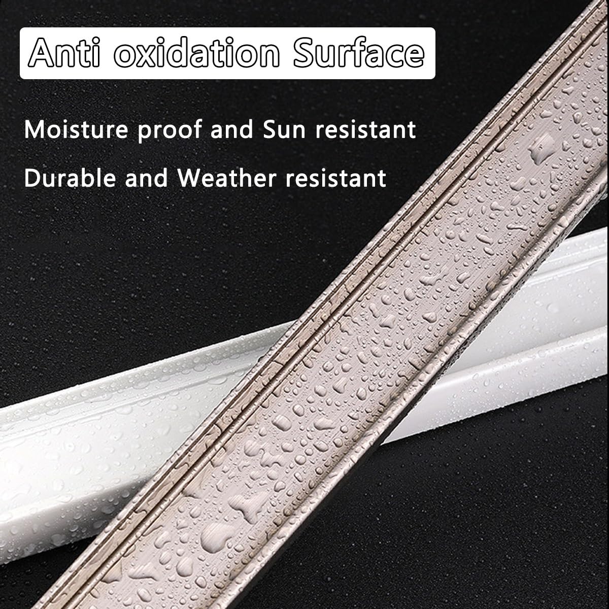 Aluminium-Deckenvorhangschiene, biegbare Gardinenstange für Erkerfenster und Balkone, 180 cm bis 580 cm, Weiß/Gold, inklusive Beschläge, ideal für Hotels und Heimdekoration
