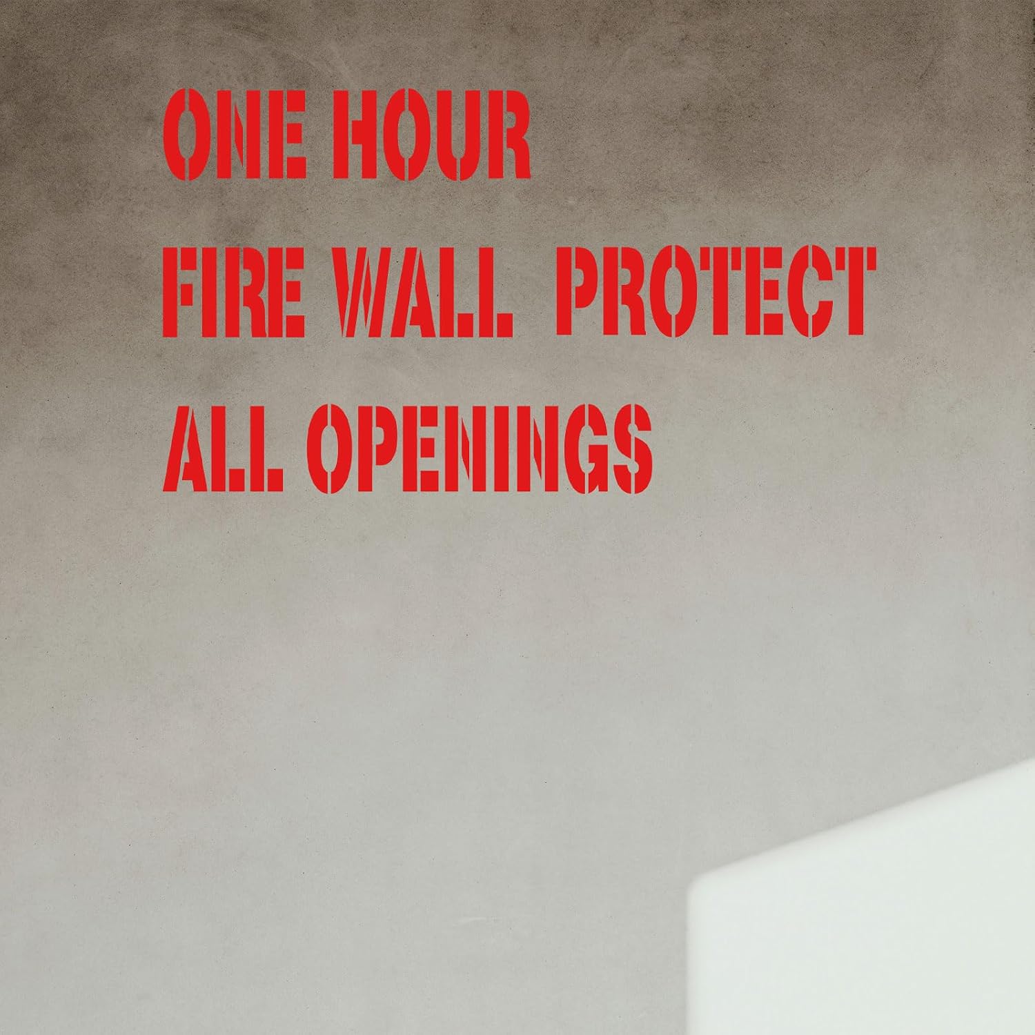 4pcs Fire Wall Stencils - Reusable Fire Barrier Protect All Openings, Paint & Warning Signs