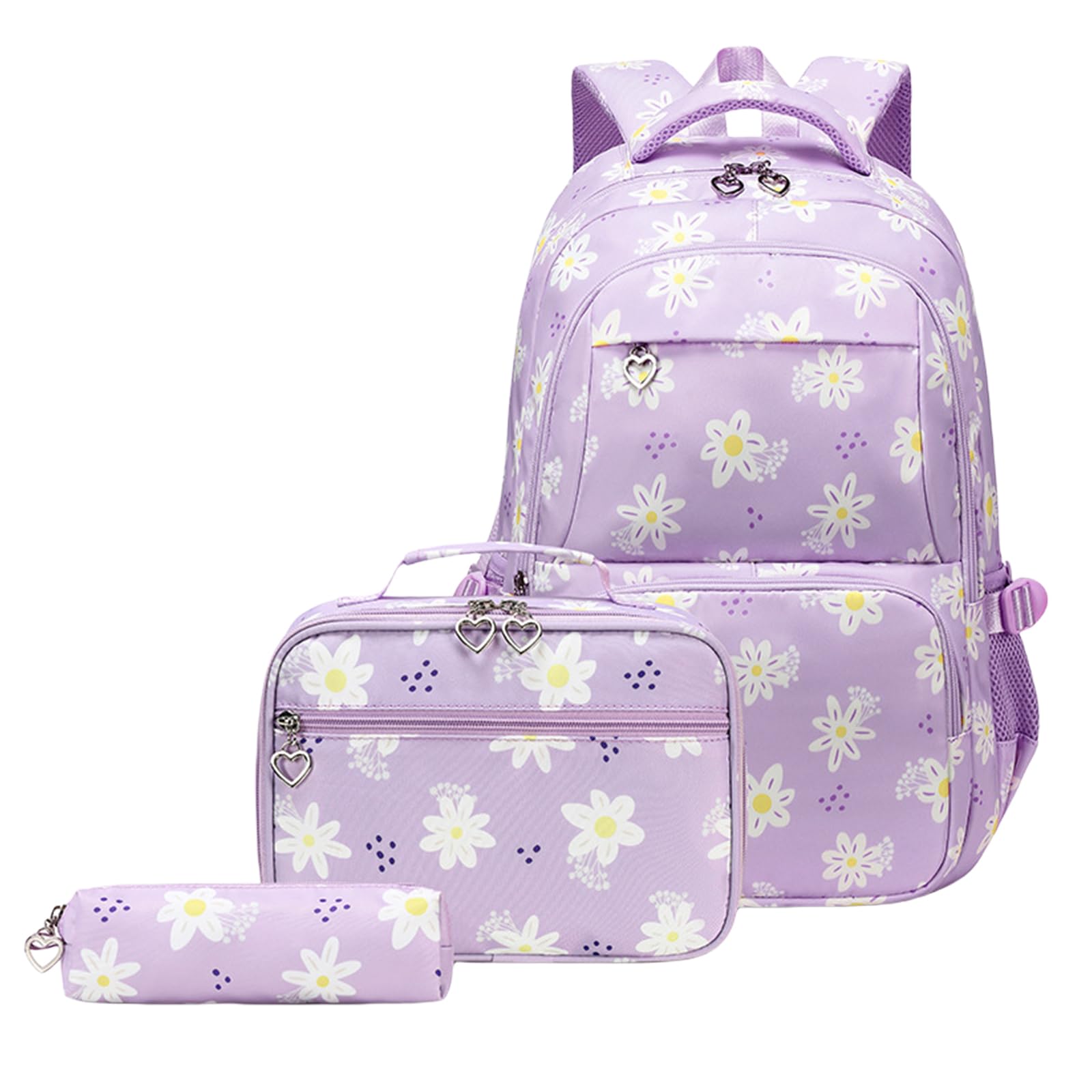 Livres et déjeuner protégés avec l'ensemble 3 pièces sac à dos et trousse pour école