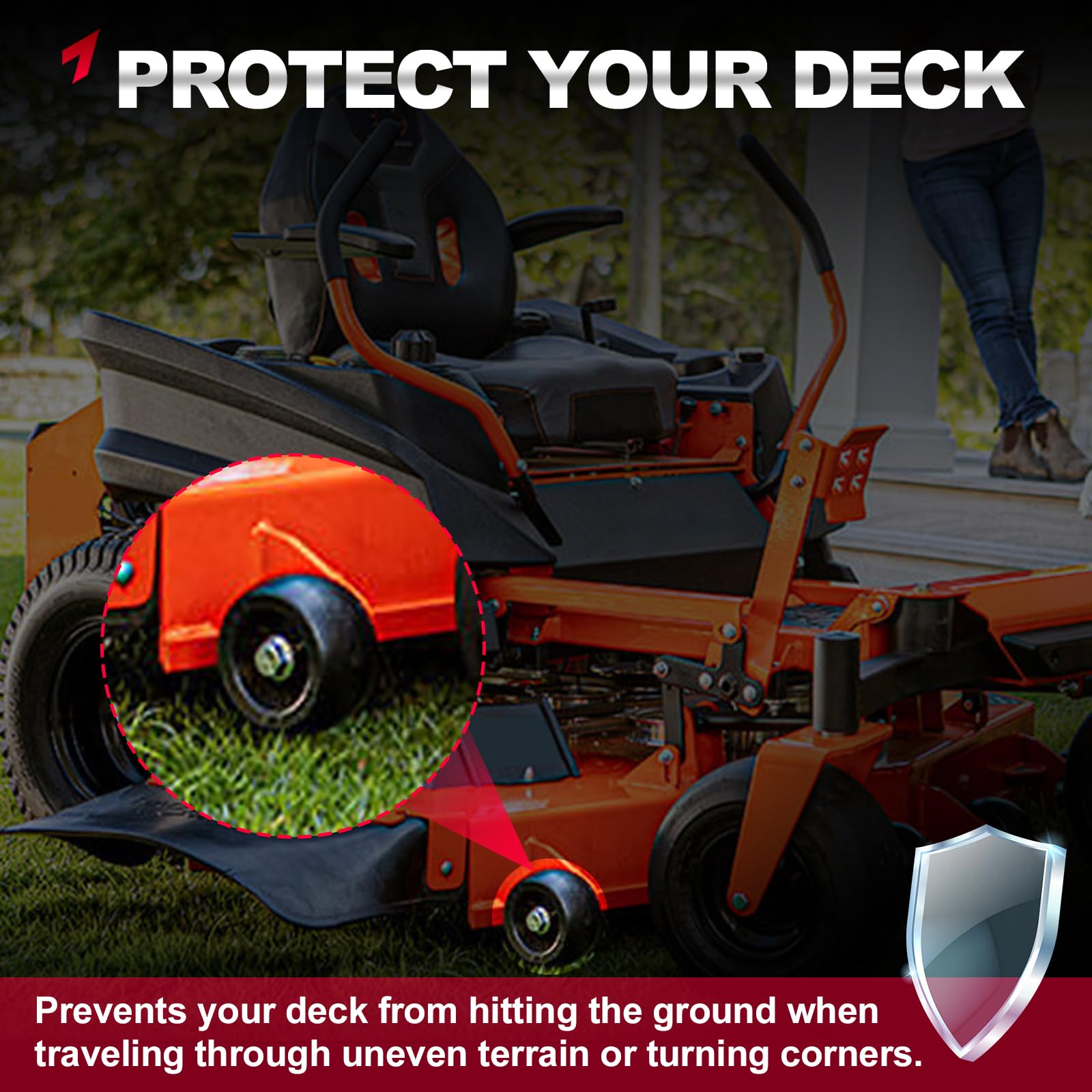 Juego de 6 ruedas protectoras para cubierta de cortacésped compatibles con Exmark Bad Boy Lawn-Boy Toro Husqvarna Bunton Ferris Reemplazo n.° 1716353, 103-3168, 1-603299, 022-5234-98, 1-60329