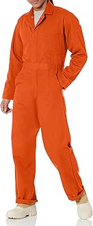 Red KapMen's Snap Front Cotton Coverall, Oversized Fit, Long Sleeve