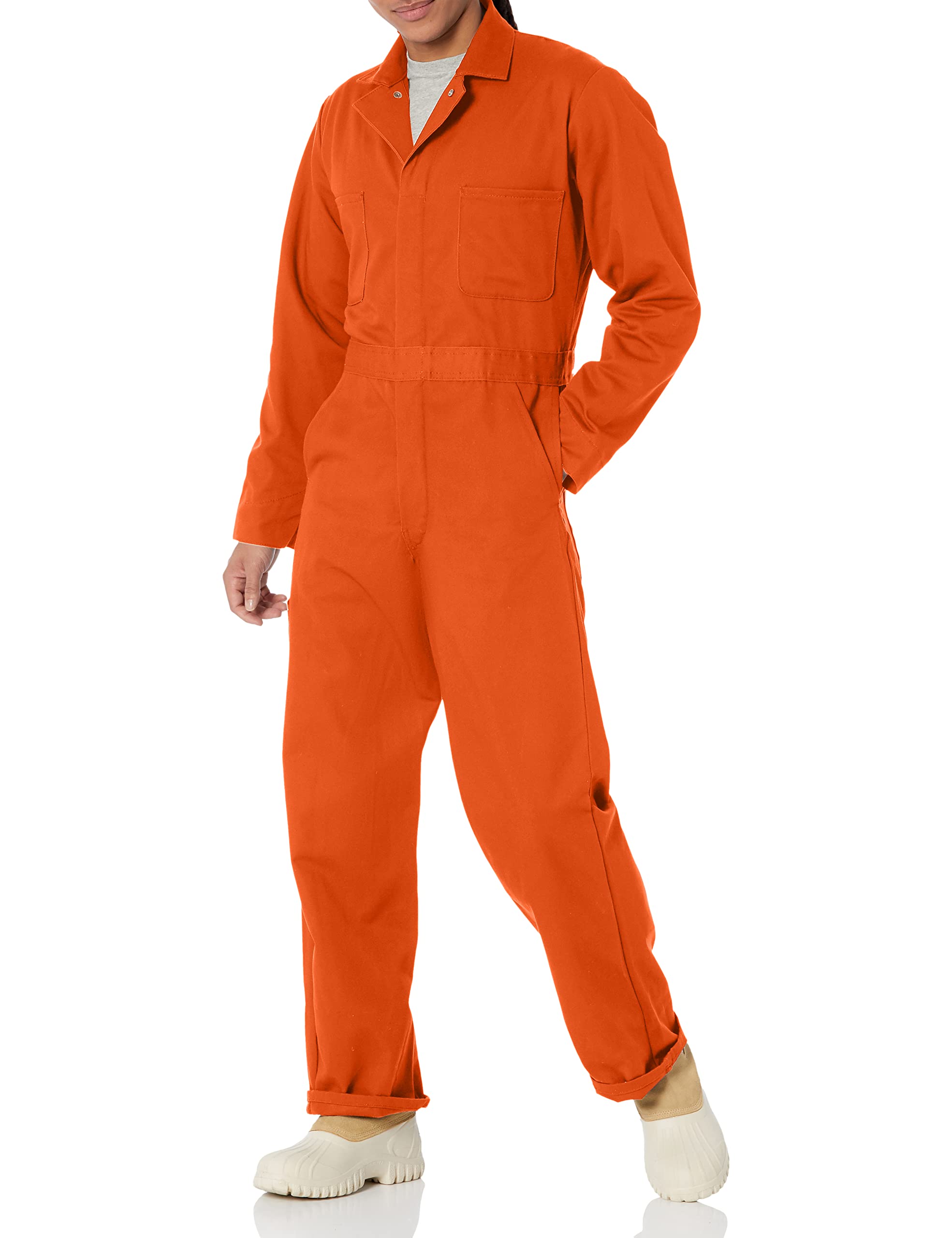 Red KapMen's Snap Front Cotton Coverall, Oversized Fit, Long Sleeve