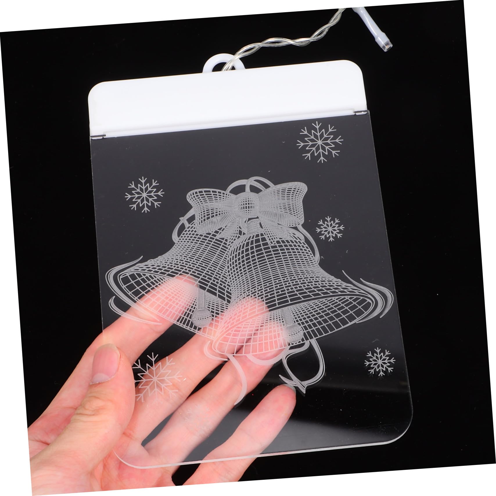 Cabilock Guirlandes Lumineuses Rideaux LED avec Bonhomme Flocons Télécommande Incluse Décoration de Noël pour Fenêtres et Chambre