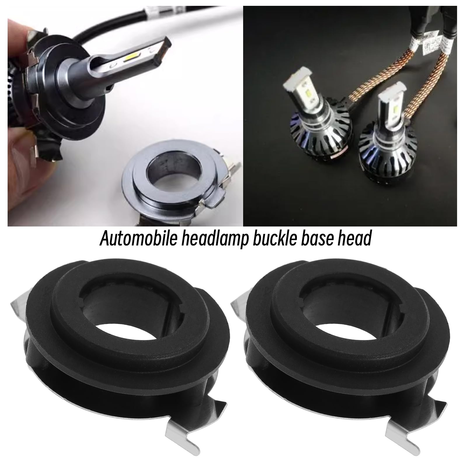 2 Pezzi Universale LED Lampadina Presa Adattatore H1 H4 H7 H11 Base Staffa Di Sostegno Facile Installazione Durevole Supporto Lampadina OEM - Foto 2