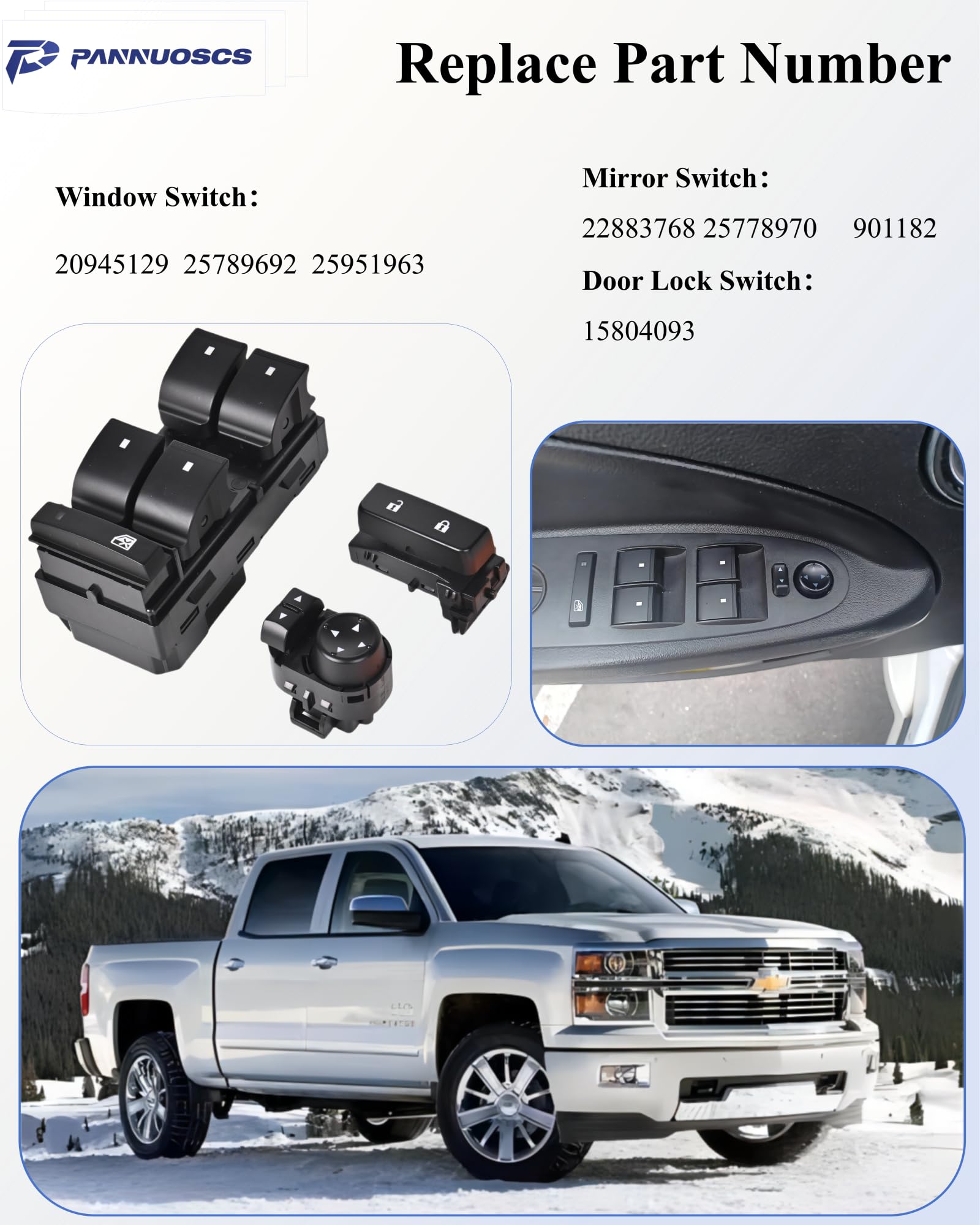 Driver Side Master Power Window Switch For Chevy Silverado GMC