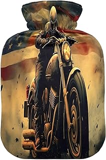 Wajiw Hot Water Bottle with Cover 1L Warm Water Bottle for Hot and Cold Compress Hot and Cold Therapies,Hand Feet Warmer,American Driver