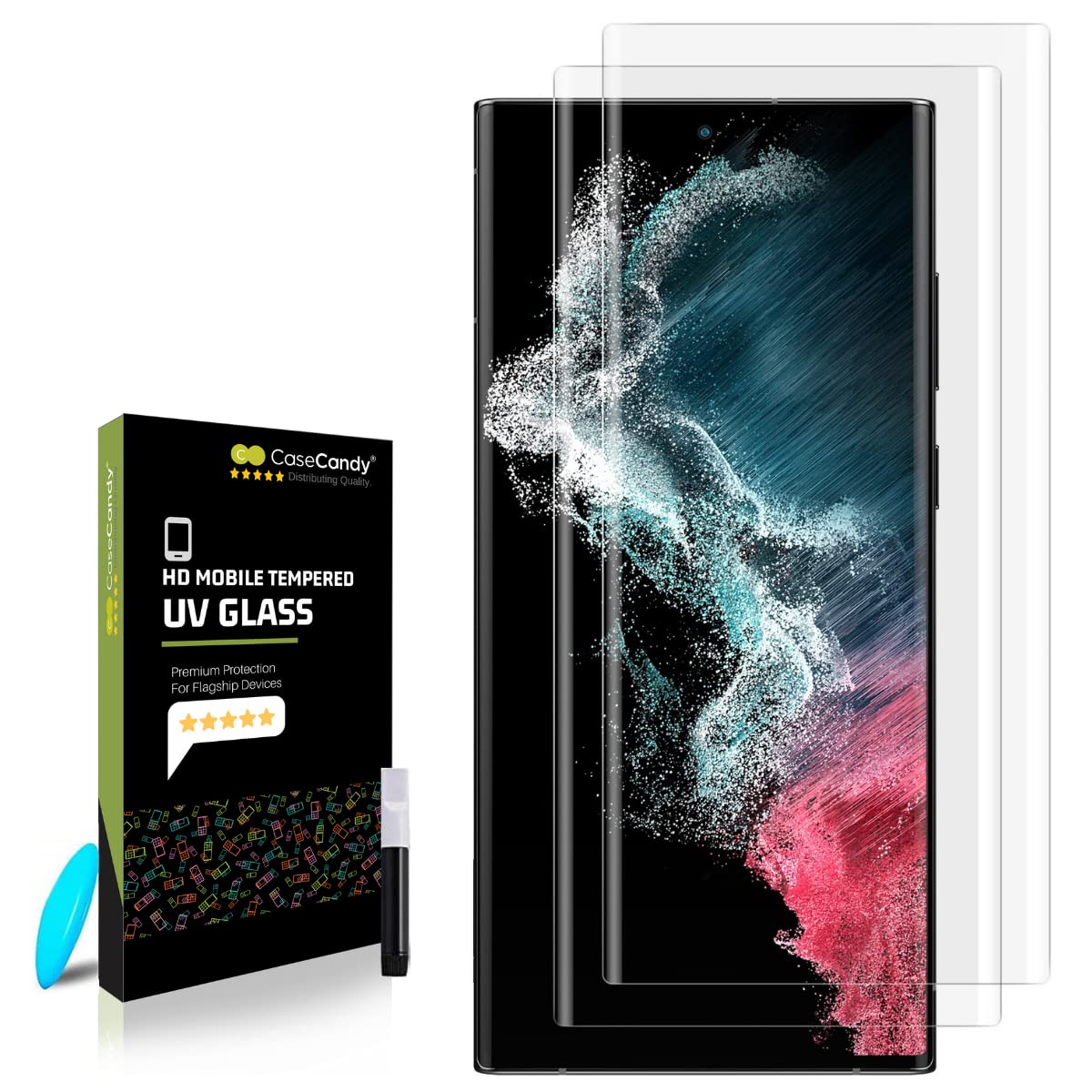 Casecandy - (Pack 1 Smartphone Tempered Glass Screen Protector For Samsung S22 Ultra | Uv Smartphone Tempered Glass For S22 Ultra (6.8 Inches) - Fingerprint Working/Hd (B0B8CZHQXY) Amazon Price History, Amazon Price Tracker