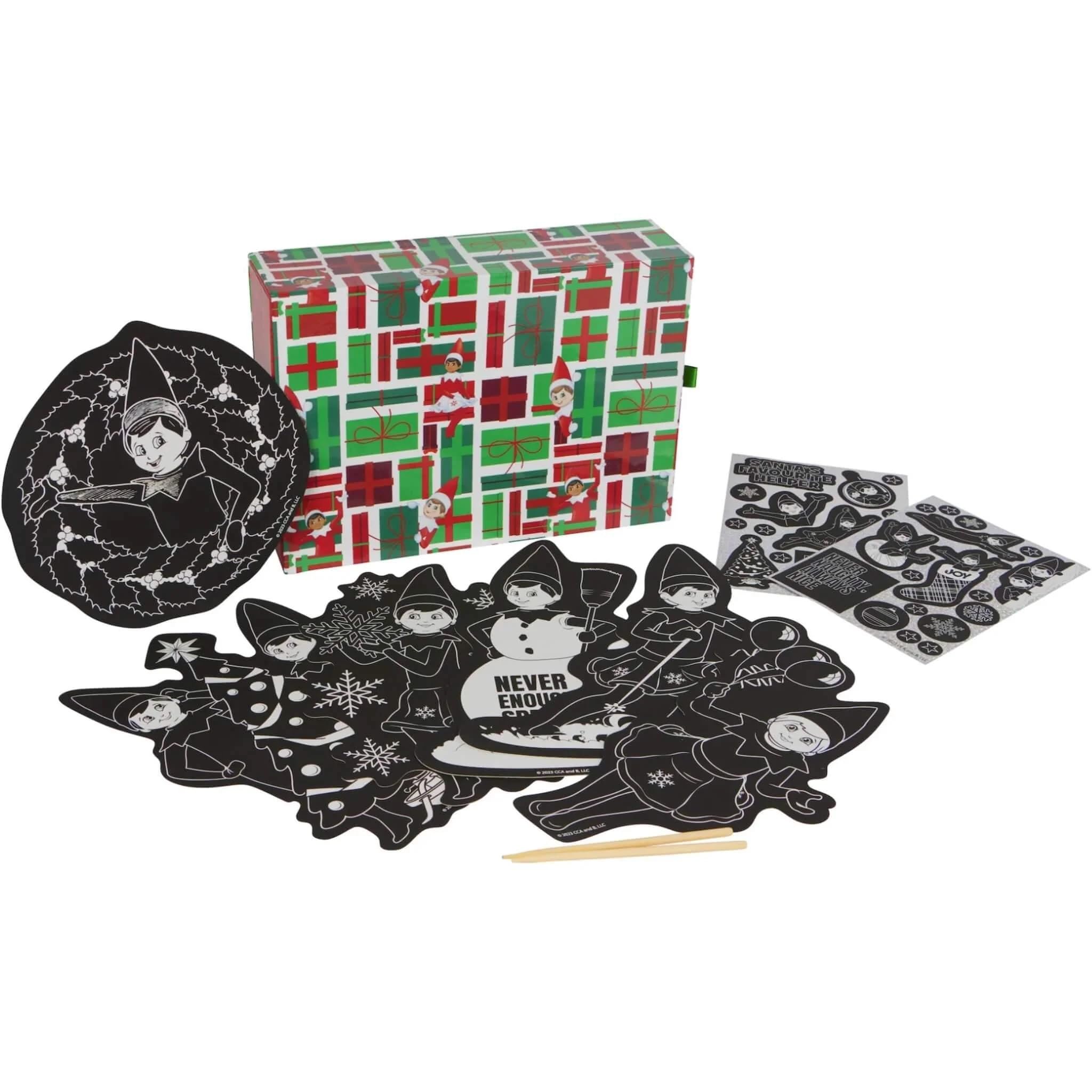 Elf on The Shelf Scratch Art Set Box Set - Creative Fun for Kids, Ages 3 and Up for Hours of Imagination and Entertainment