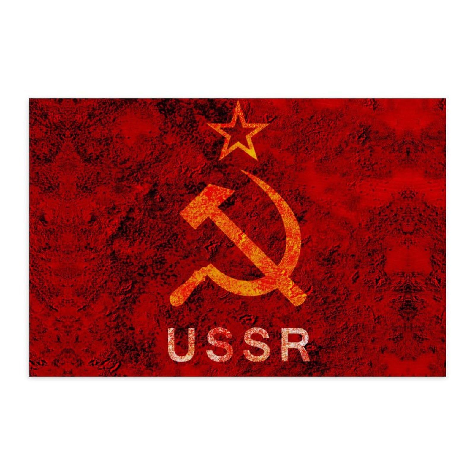 USSR Symbol Star Hammer and Sickle Fashion Poster Letters Self Adhesive Wall Art Prints Durable and Waterproof Home Decor 40 * 60?cm?