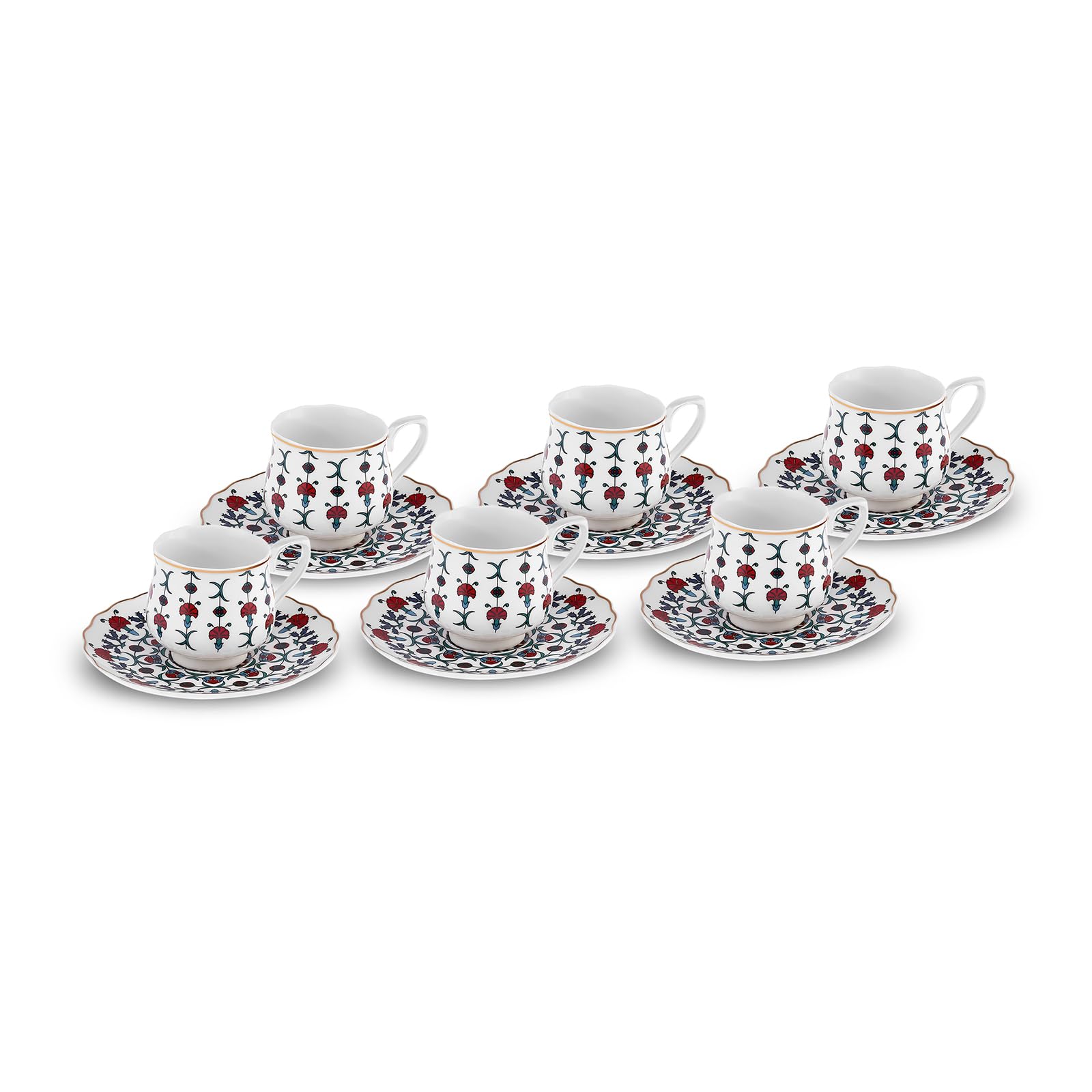 Café tasse set pour 6 personnes Karaca Ebruli idée cadeau idéale