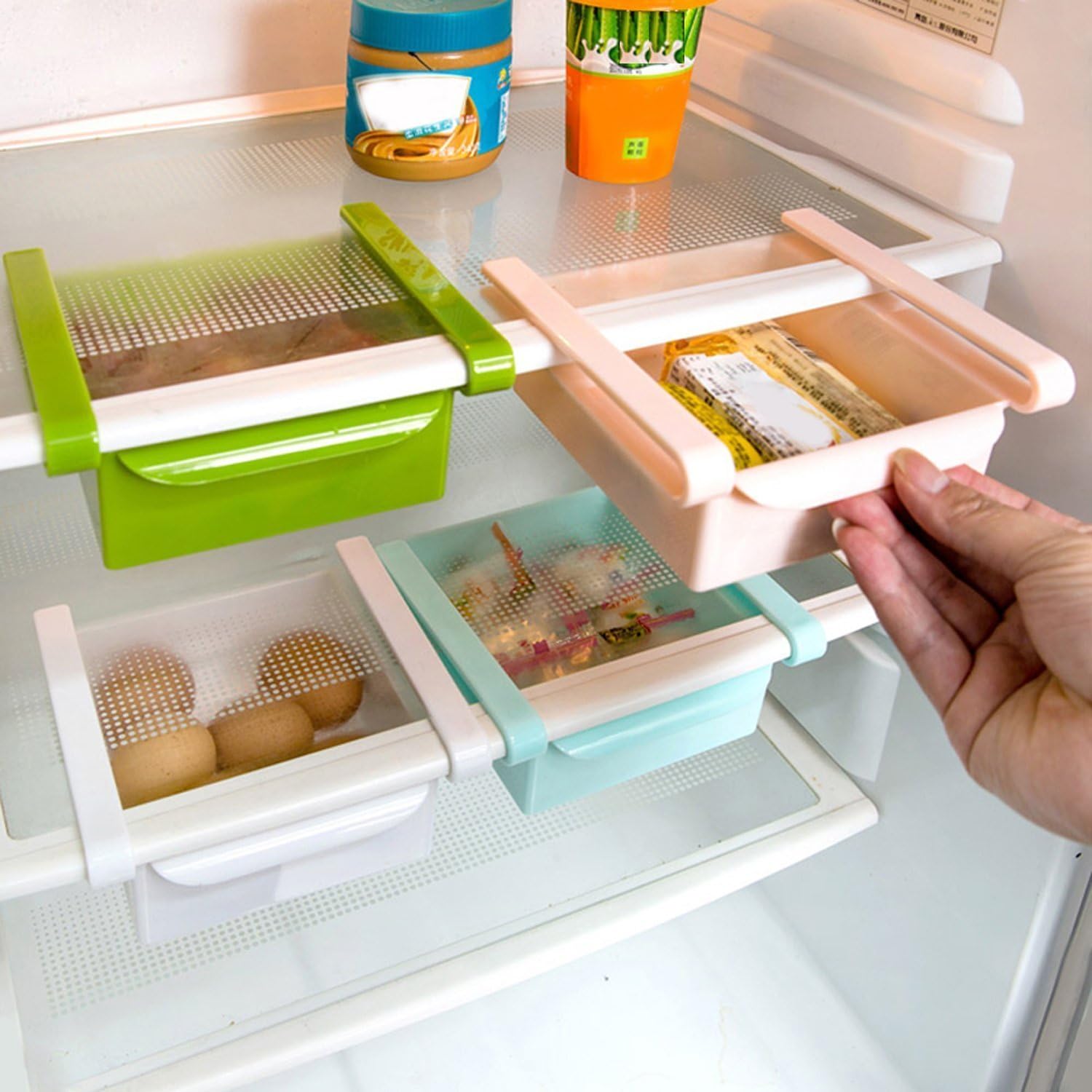 Mini Refrigerator and Fridge Storage Organizer Bins Desk