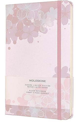 Moleskine - Notebook in Edizione Limitata, Taccuino Sakura Con Grafiche a Tema, Pagine Bianche e Copertina Rigida in Tessuto, Formato Large 13 x 21 cm, Colore Rosa Chiaro, 240 Pagine