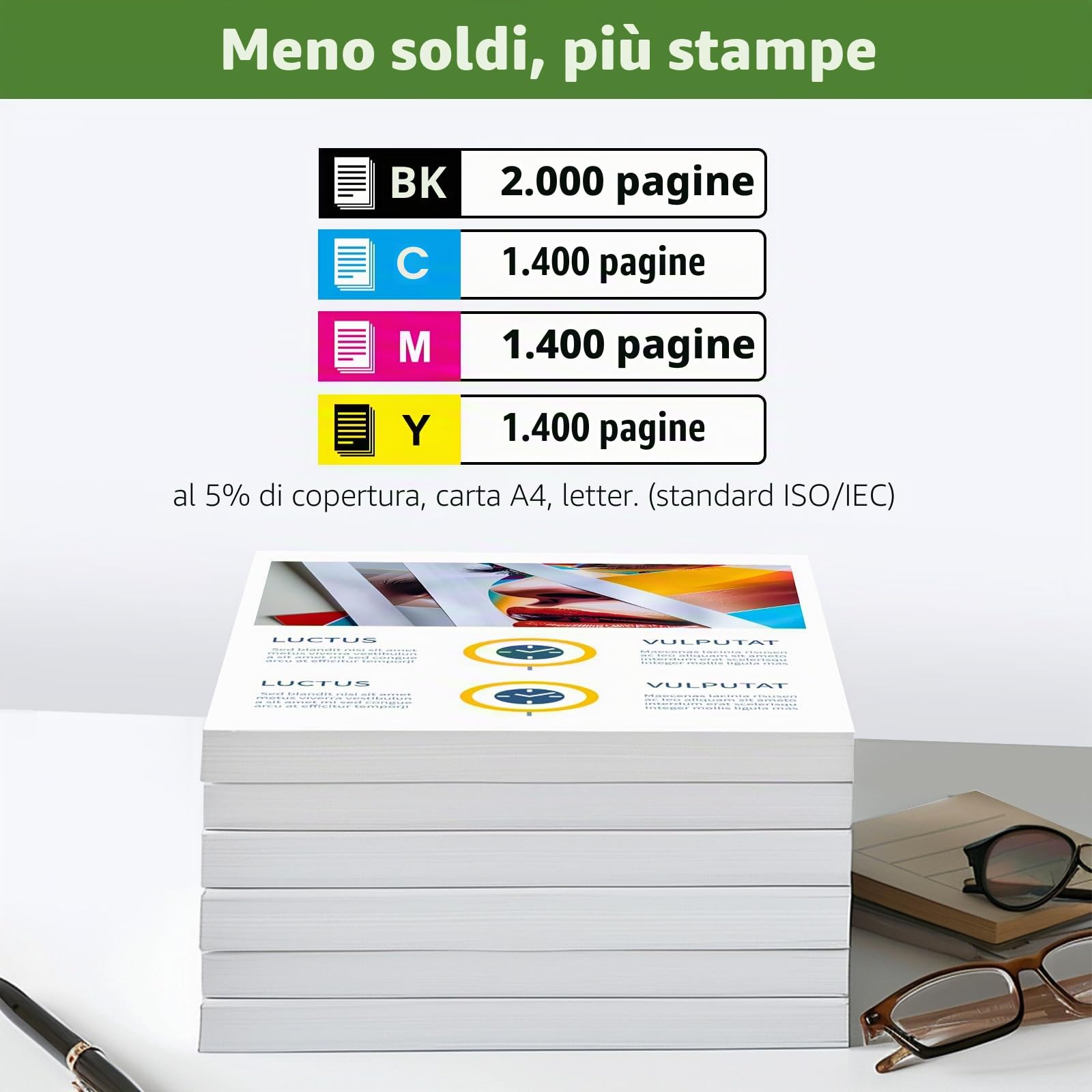 Cartucce Toner Compatibili 4 colori Set CS421 CS521 CS622 CX421 CX522 CX622 CX625 Capacità Standard per Stampanti Lexmark CS421dn CS521dn CS622de CX421adn CX522ade CX622ade CX625ade CX625adhe
