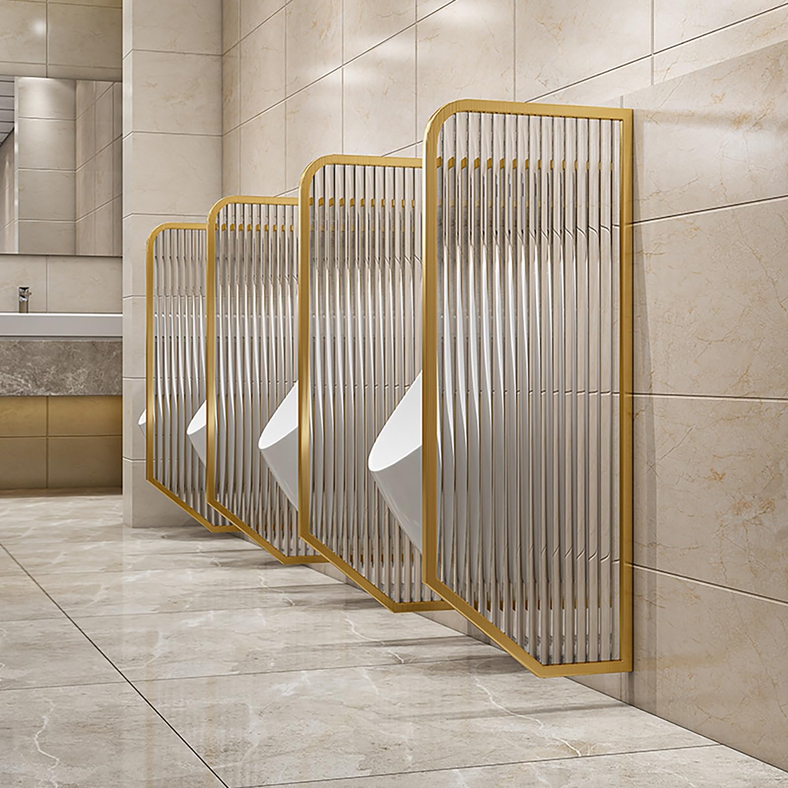 Urinoirs muraux pour homme avec installation facile et 2 cloisons