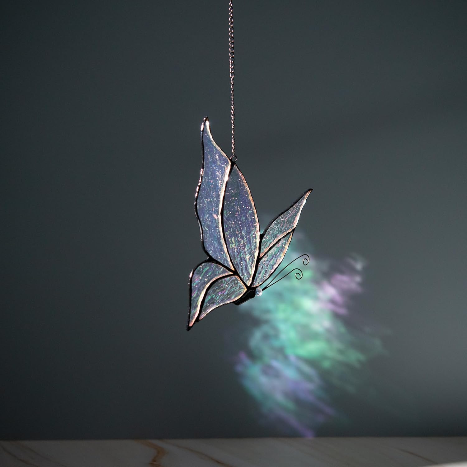 Holographic Butterfly Sun Catcher Stained Glass Window Hanging, 7 * 5 inches Stained Glass Butterfly Decor, Holographic Butterfly Lover Gift for Women, Men, Wife, Lovers, and Mom - Image 4