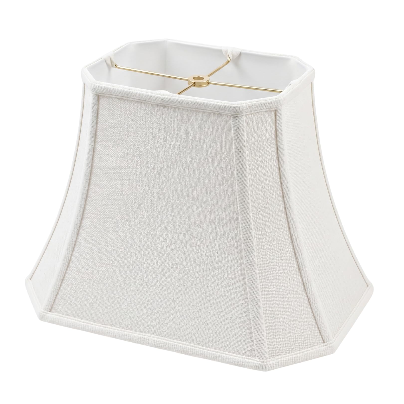 Photo 1 of Royal Designs, Inc. BS-710-12LNWH Rectangle Cut Corner Basic Lamp Shade, (5x6.5) x (8x12) x 10, Linen White