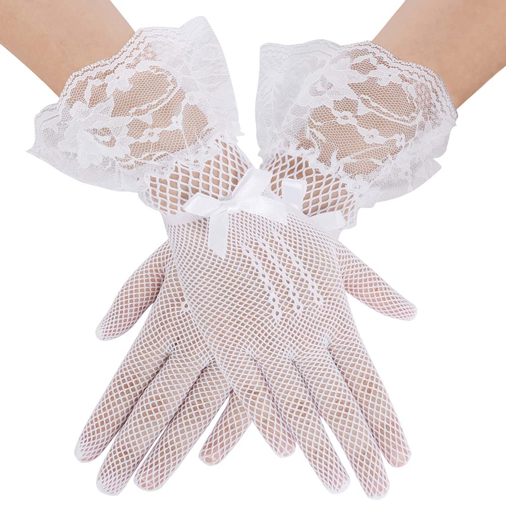 Ladies Lace Gloves Elegant Short Gloves Courtesy Summer Gloves for Wedding Dinner Parties