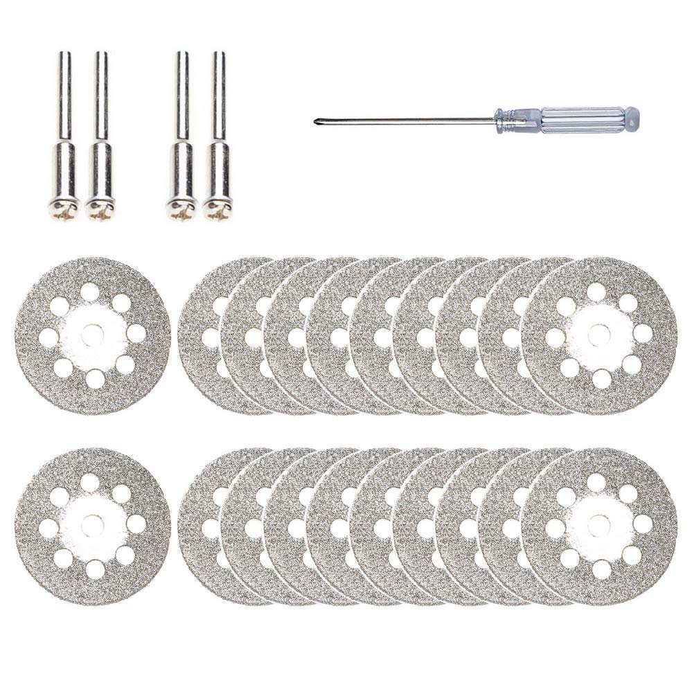 545 Diamond Cutting Wheel (22mm) 20pcs With 402 Mandrel (3mm