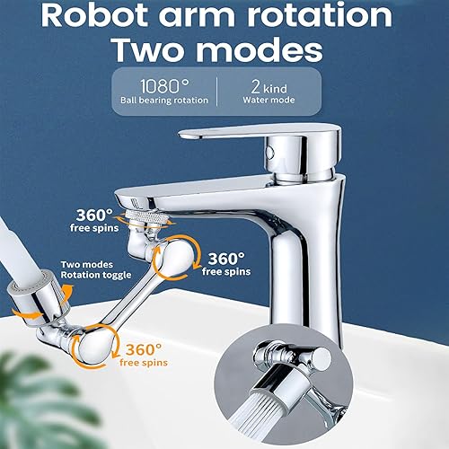 Miniatura 5 de HEYAXA Nuevo extensor de grifo de filtro giratorio de 1080, grifo de filtro de algodón PP, grifo universal de filtro de salpicaduras, grifo de