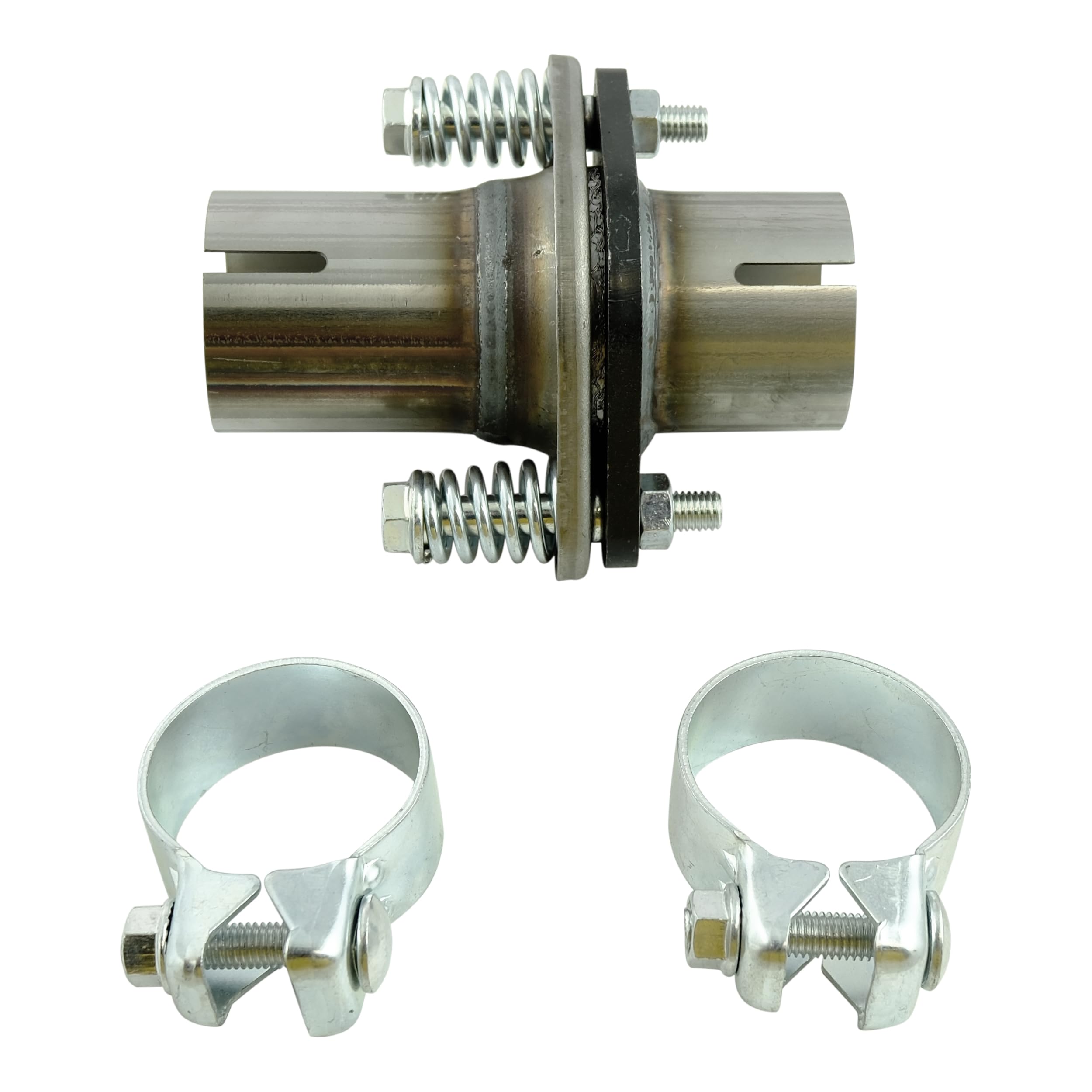 Auspuff Reparatursatz Flanschset Rohrverbinder Kompensator - Mit Schellen 55mm