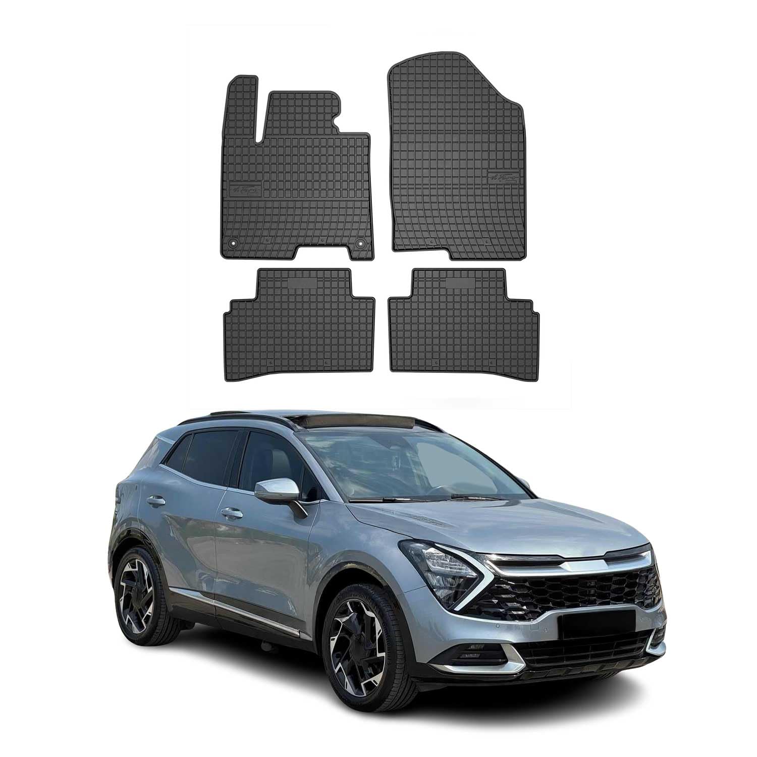 OMAC Gummi Fußmatten kompatibel mit Kia Sportage 2023-2026 Automatten Gummi Schwarz 4tlg