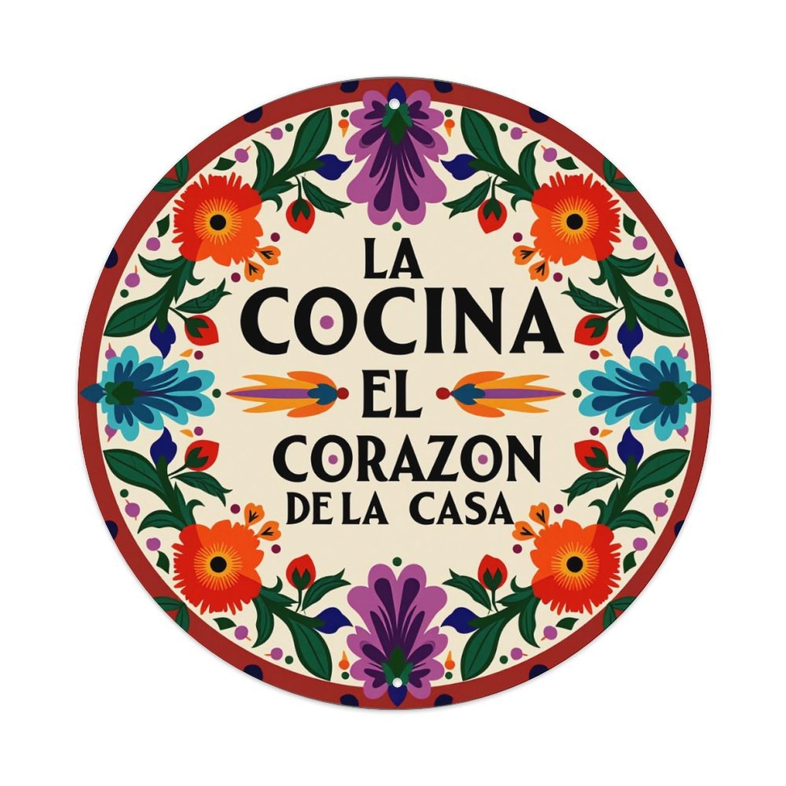 Jdfenggu Vintage Floral Mexican Pattern Design Art Retro Metal Tin Sign, Metal Poster For Bar, Home, Man Cave, Kitchen, Laundry Room Art Decor 8X8 Inch