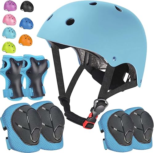 Miniatura 13 de Set de Casco de Bicicleta para Niños, Casco Ajustable para Niños de 3 a 15 Años, para Niños Pequeños, Niños y Niñas, para Varios Deportes, Negro