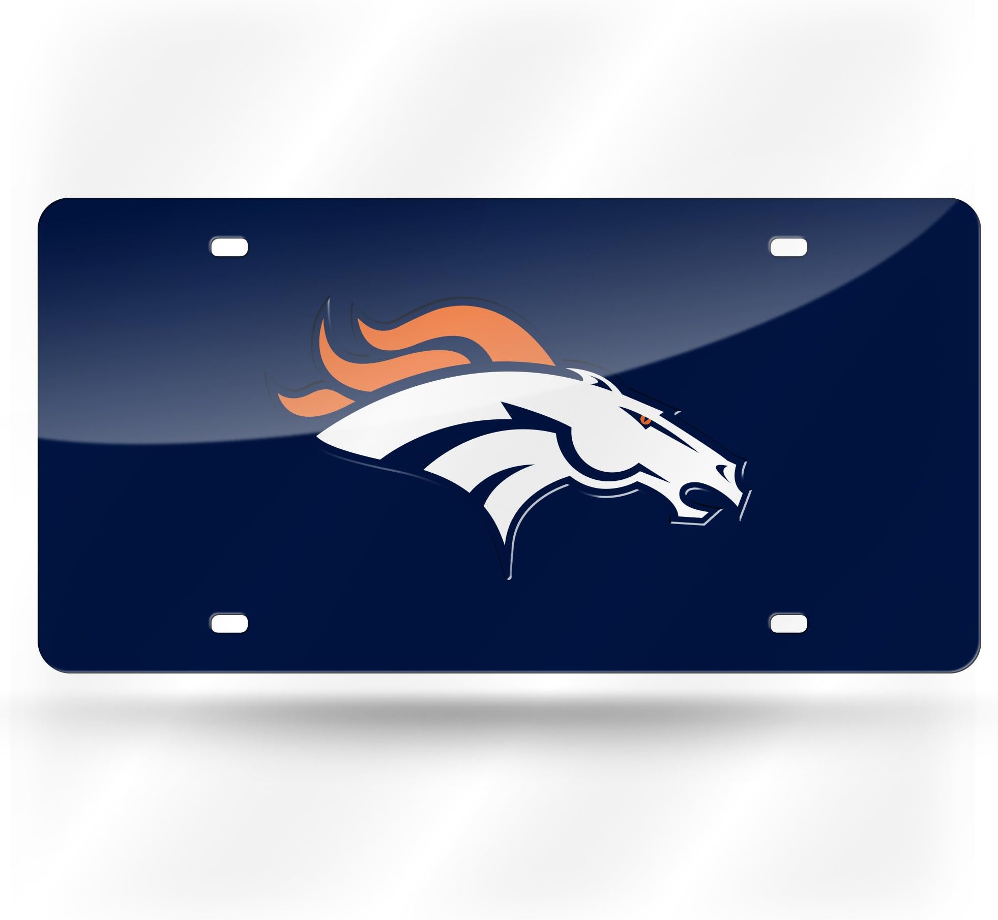 Football FanaticsDenver Broncos Mirrored License Plate,Navy,12x6