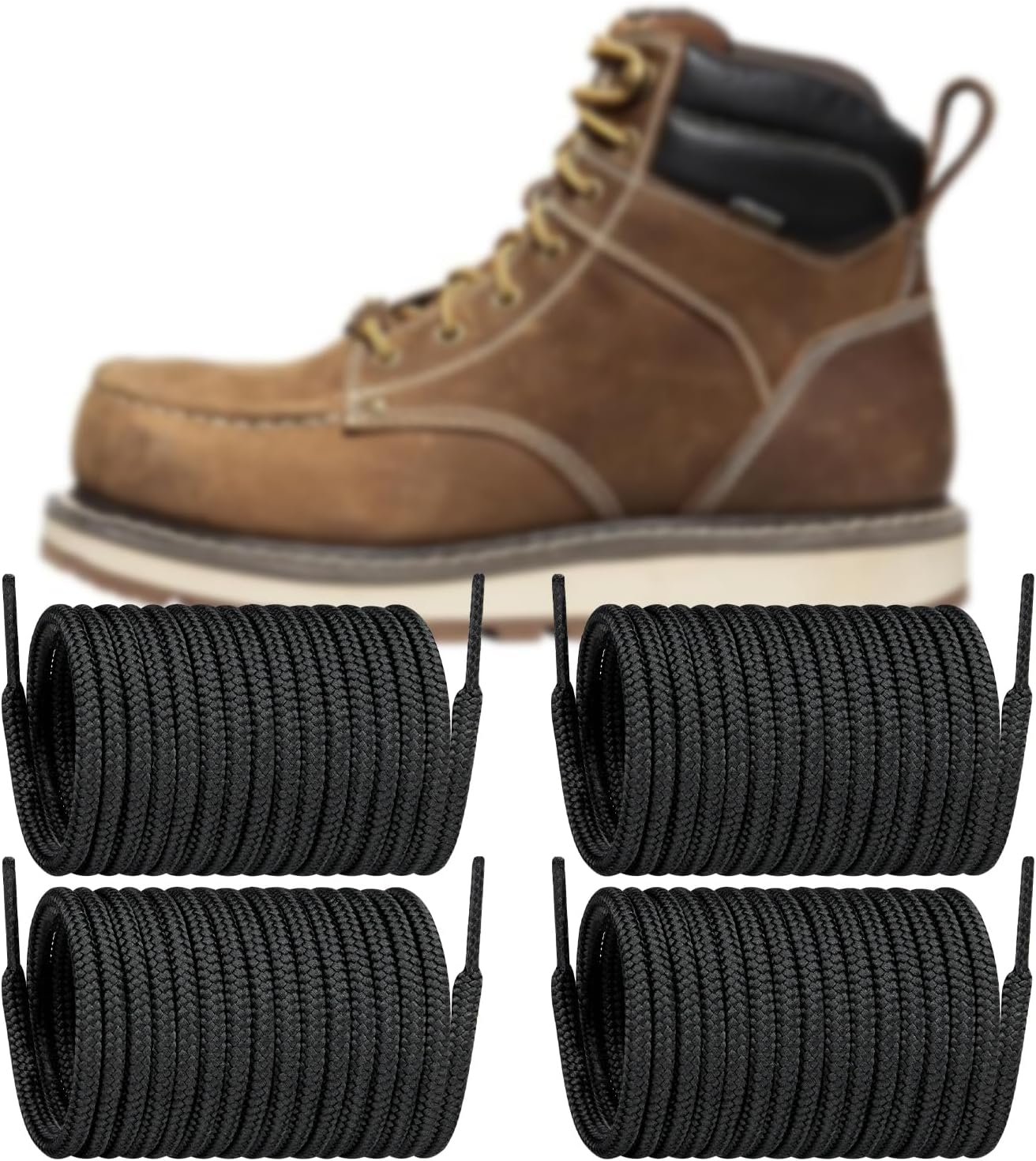 Endoto 2 Pairs Shoelaces for Keen Boots Round Replacement Shoe Laces Work Hiking Hunting Shoes Strings