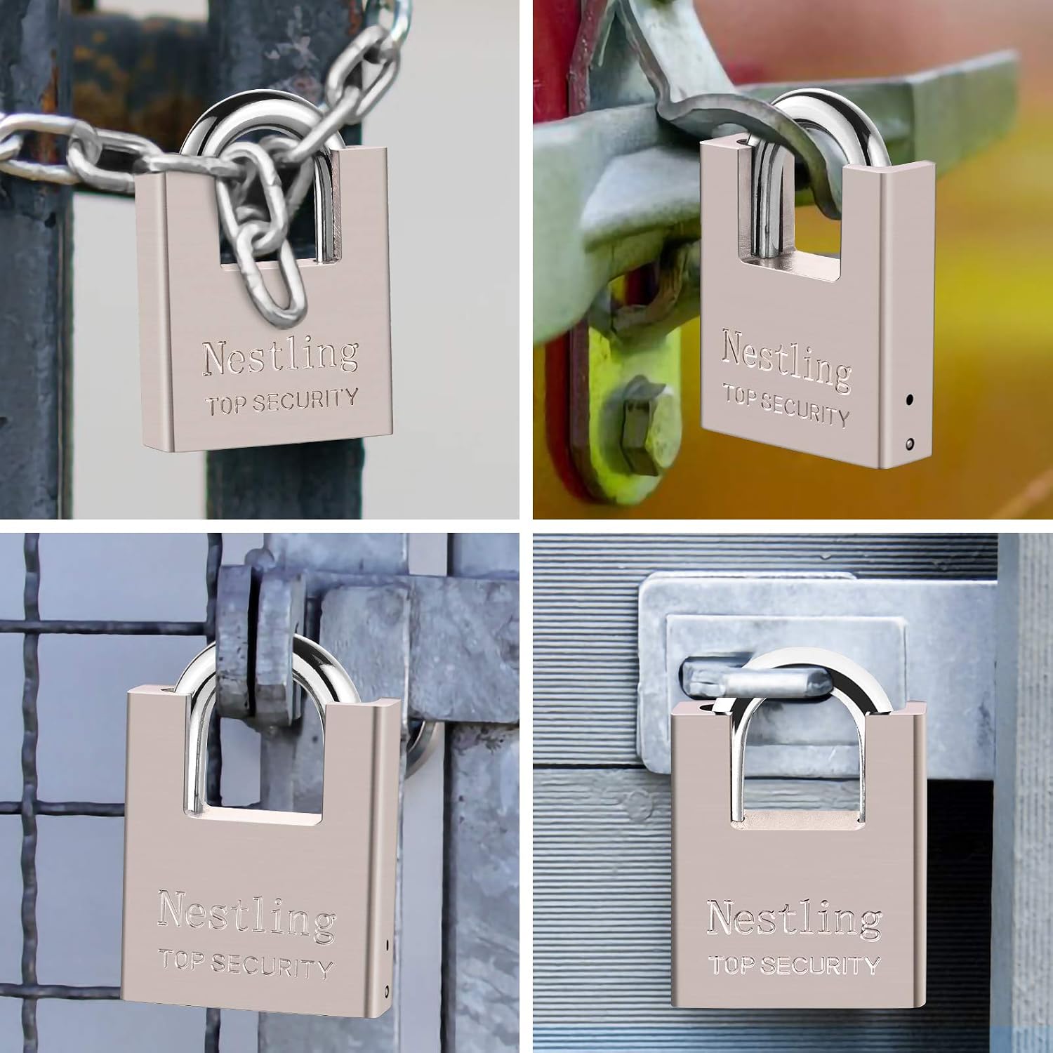 🔒 Candado De Acero De Alta Resistencia (30-60 Mm) – Grillete Largo Ideal Para Puertas, Cobertizos Y Exteriores