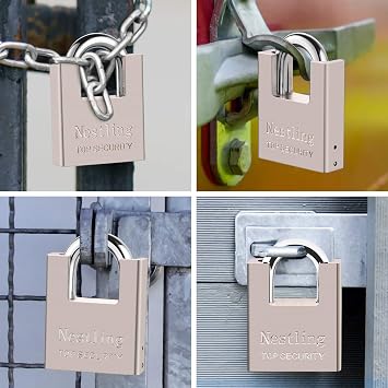 60mm Heavy Duty Padlock with 4 Keys - High Security Outdoor Padlock, Locker Padlocks for Shed, Warehouse, Container, Storage, Gate,Garages -Outdoor Lock- Large, Anti-Theft Weather-Resistant Lock
