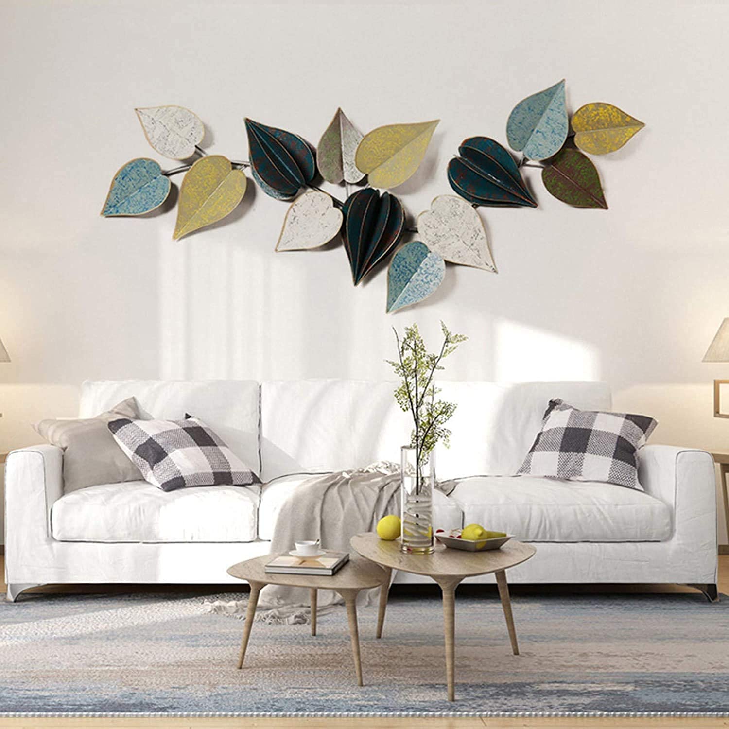 Décoration Murale Décoration murale créative en métal avec feuille stéréo 3D, sculpture artistique à suspendre au mur en métal, pour la maison, la chambre, le salon, le bureau, le jardin, 11850 cm (11