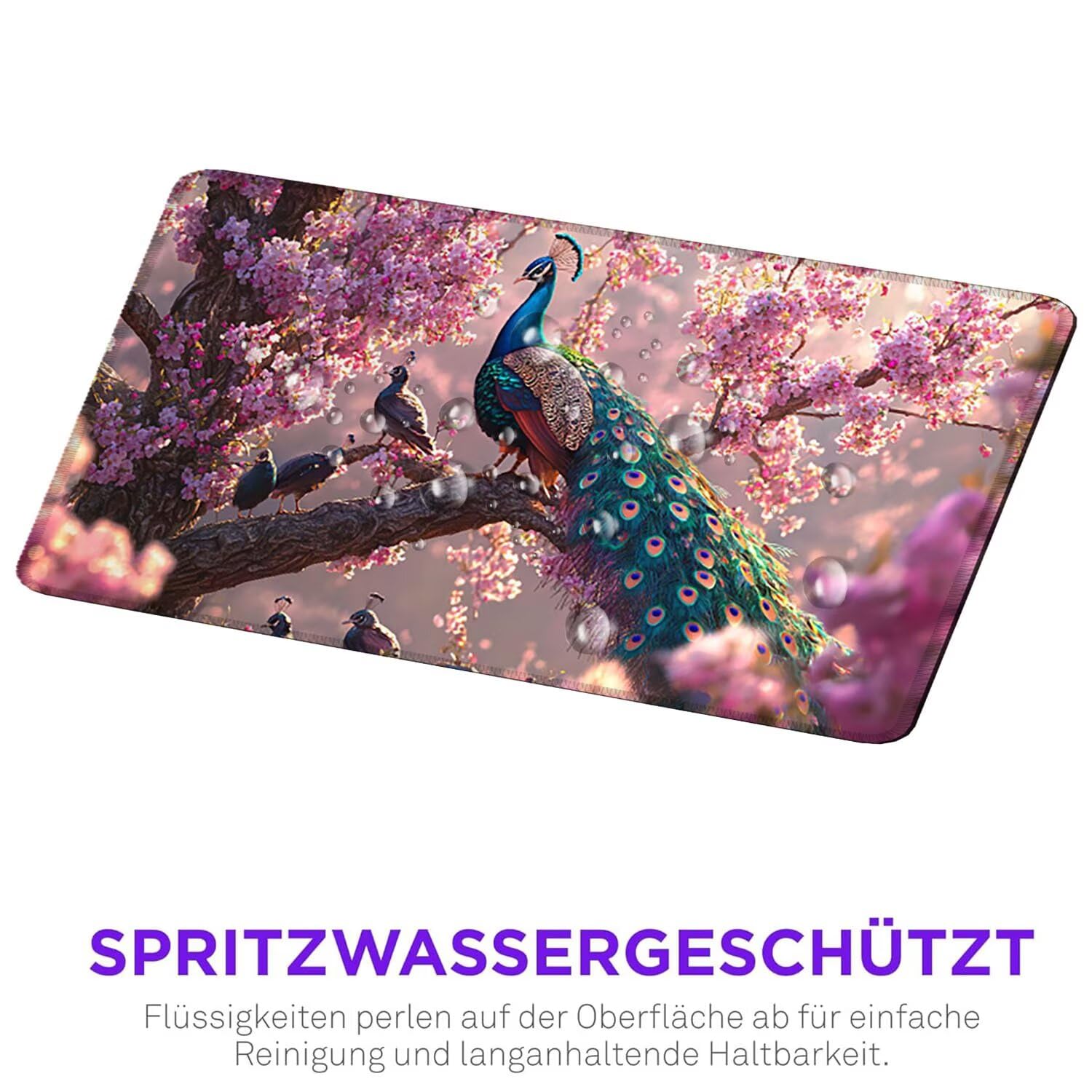 Podkładka pod mysz do gier, 1600 x 800 mm, XXL, duża gamingowa podkładka pod mysz, wodoodporna podkładka pod mysz, długa podkładka na biurko z przeszytymi krawędziami, mata na biurko z gumową podstawą