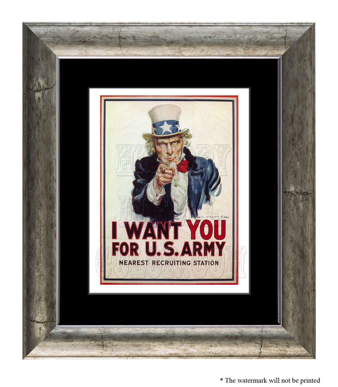 Amazon.co.jp: I Want You、米国陸軍、WWI募集ポスター、Framed 11 