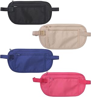 Diebstahlsichere Tasche Damen, Geldgürtel Herren, 4er Set Flache Bauchtasche Unter Kleidung, Money Belt Für Reisen Und Alltag, Diebstahlsicher Und Unauffällig