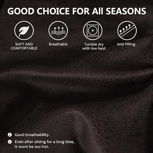 Miniatura 4 de Fundas para sillas reclinables con aspecto de cuero, gruesas 4 piezas, fundas de cuero para silla reclinable, fundas de cuero para sillas