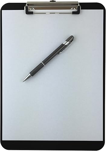 Miniatura 3 de Trade Quest Portapapeles de plástico opaco Color Carta Tamaño Clip de perfil bajo (paquete de 12) (negro)