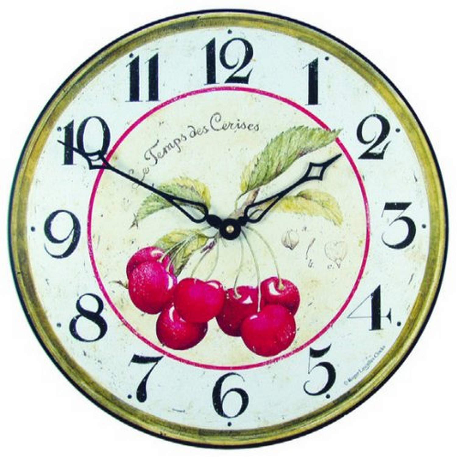 Lascelles London White Roger Lascelles, French Cherry Motif Wall Clock