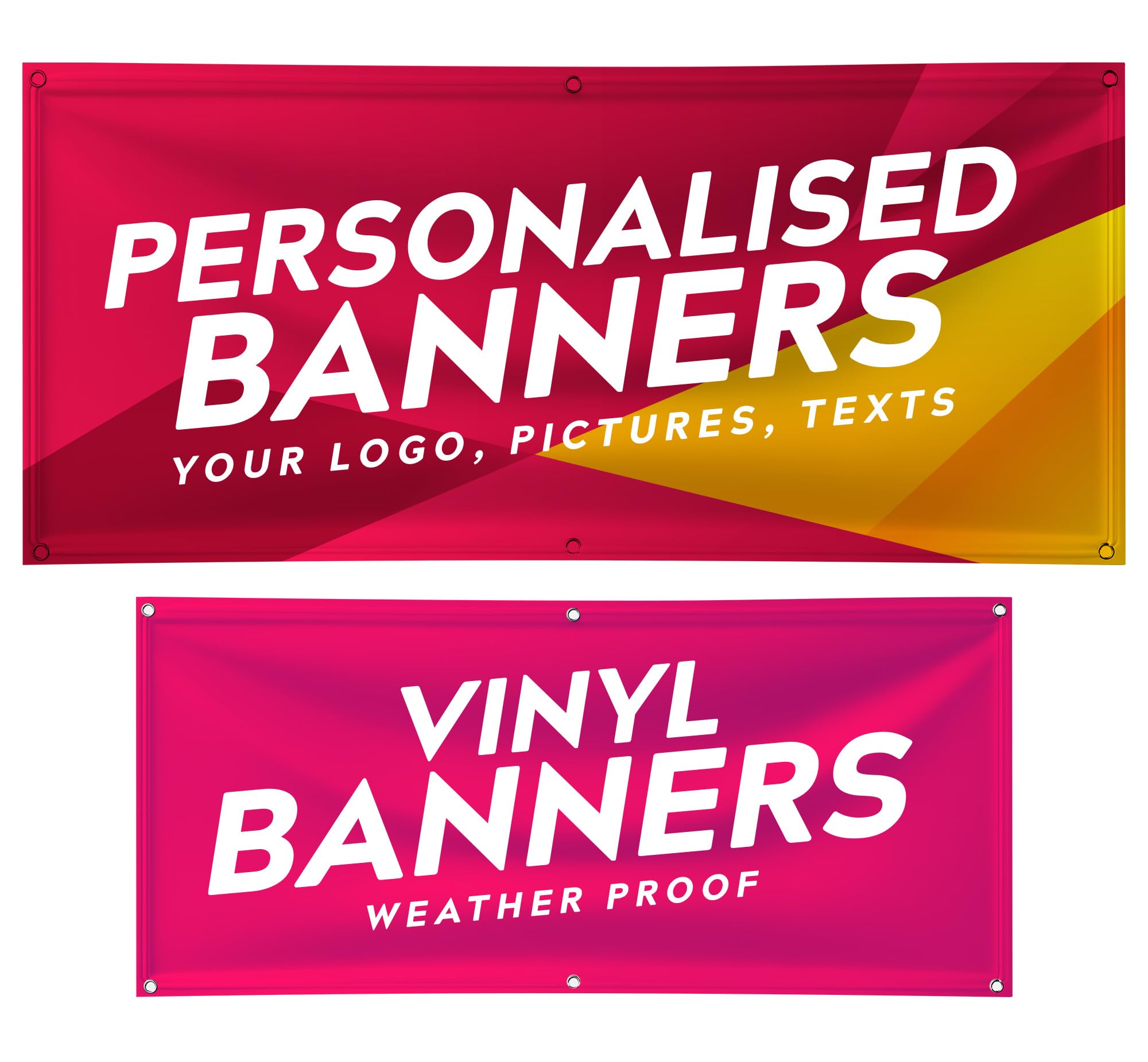 Large Outdoor Vinyl Banner – Heavy‑Duty 440gsm PVC, Matte Finish, Pre‑Fitted Eyelets – Weatherproof Advertising Sign for Events, Shops, Fairs & Construction – Custom Message & Full‑Colour Print
