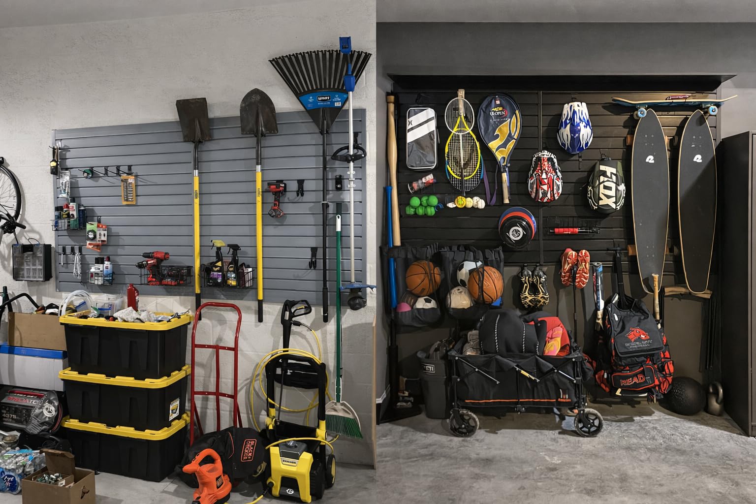 4 x 8 ft slatwall panel garage wall organizer, heavy duty slat wall paneling sheets, interlocking pvc panels, garage slatwall for tool organization mounted storage systems