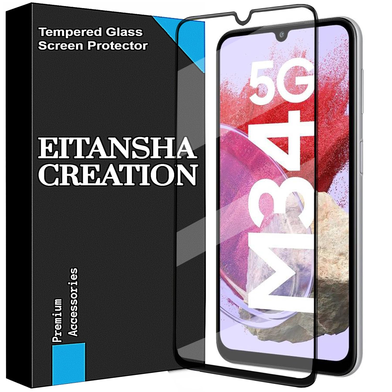 EITANSHA CREATION Edge To Edge Screen Protector For Samsung Galaxy M34 5G Tempered Glass With Easy Installation Kit (B0CBVR7238) Amazon Price History, Amazon Price Tracker