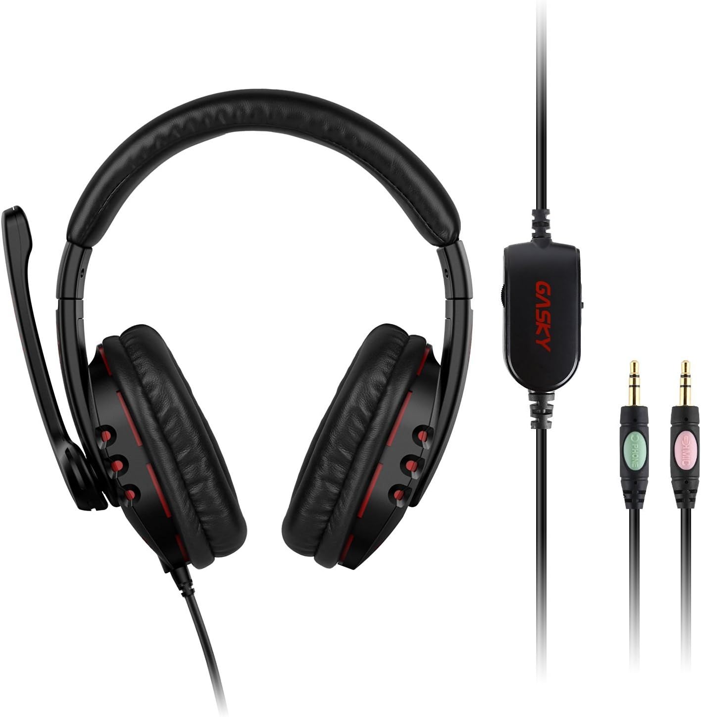 Gaming Headset For PC Mobile Phones with Mic Volume Control (Black and Red )