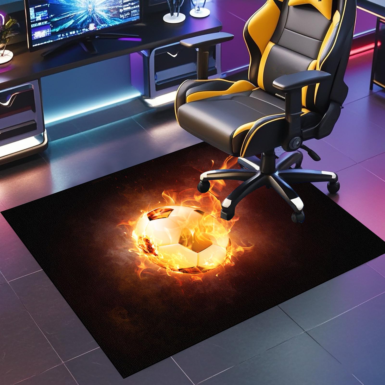 Bodenschutzmatte Gaming für Hartböden, Schreibtischstuhl Unterlage, Bürostuhl Unterlage Teppich, Computerstuhl Teppiche, Teppich Bürostuhl matten für Laminat Parkett Kratzfest Rutschfest 200 x 230 cm