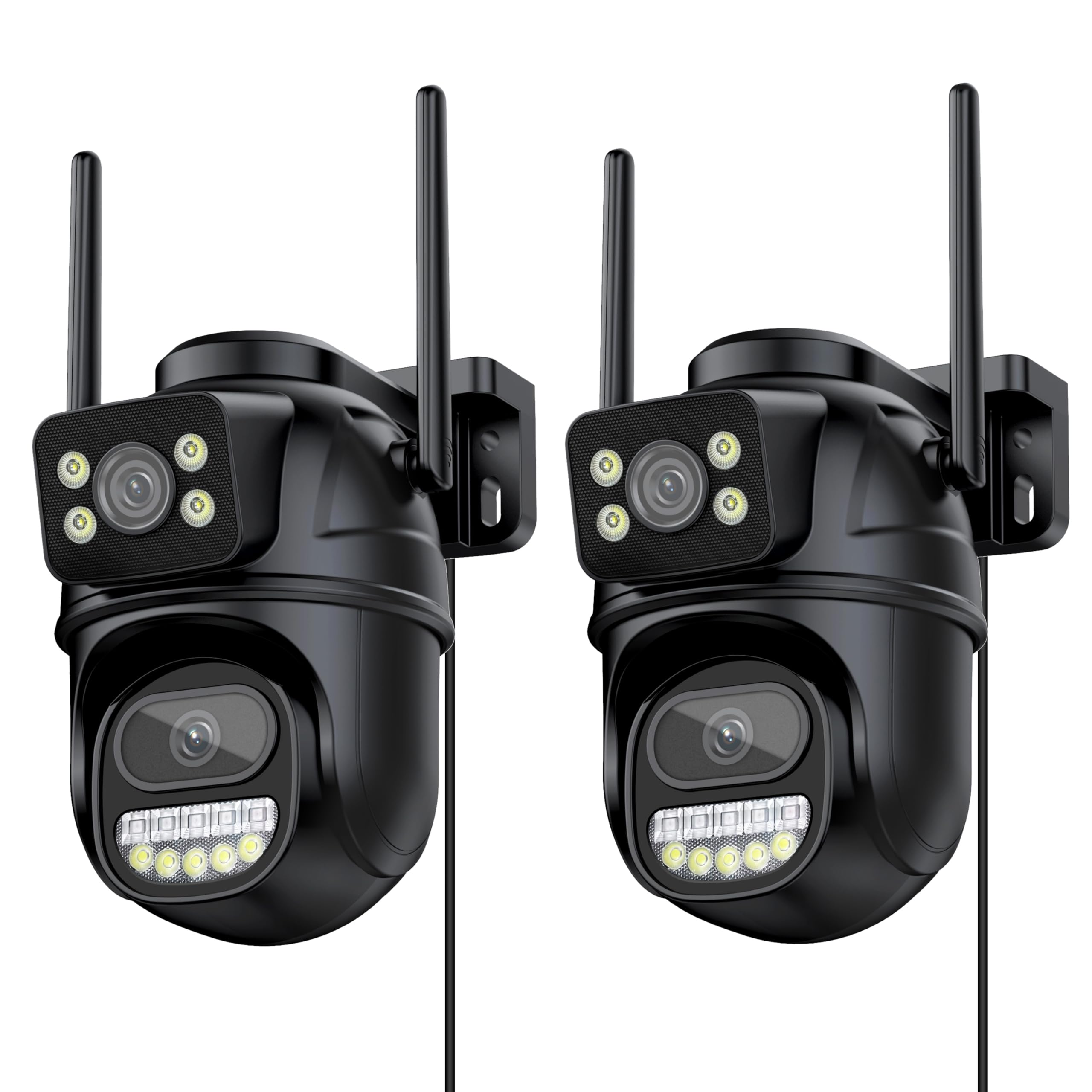 Reobiux 2.5K 6MP Telecamera Wi-Fi Esterno, 360° PTZ Videocamera Sorveglianza Esterno con Doppia Lente, Colori Visione Notturna, Tracciamento Automatico, Registrazione 24/7, IP66(2P)