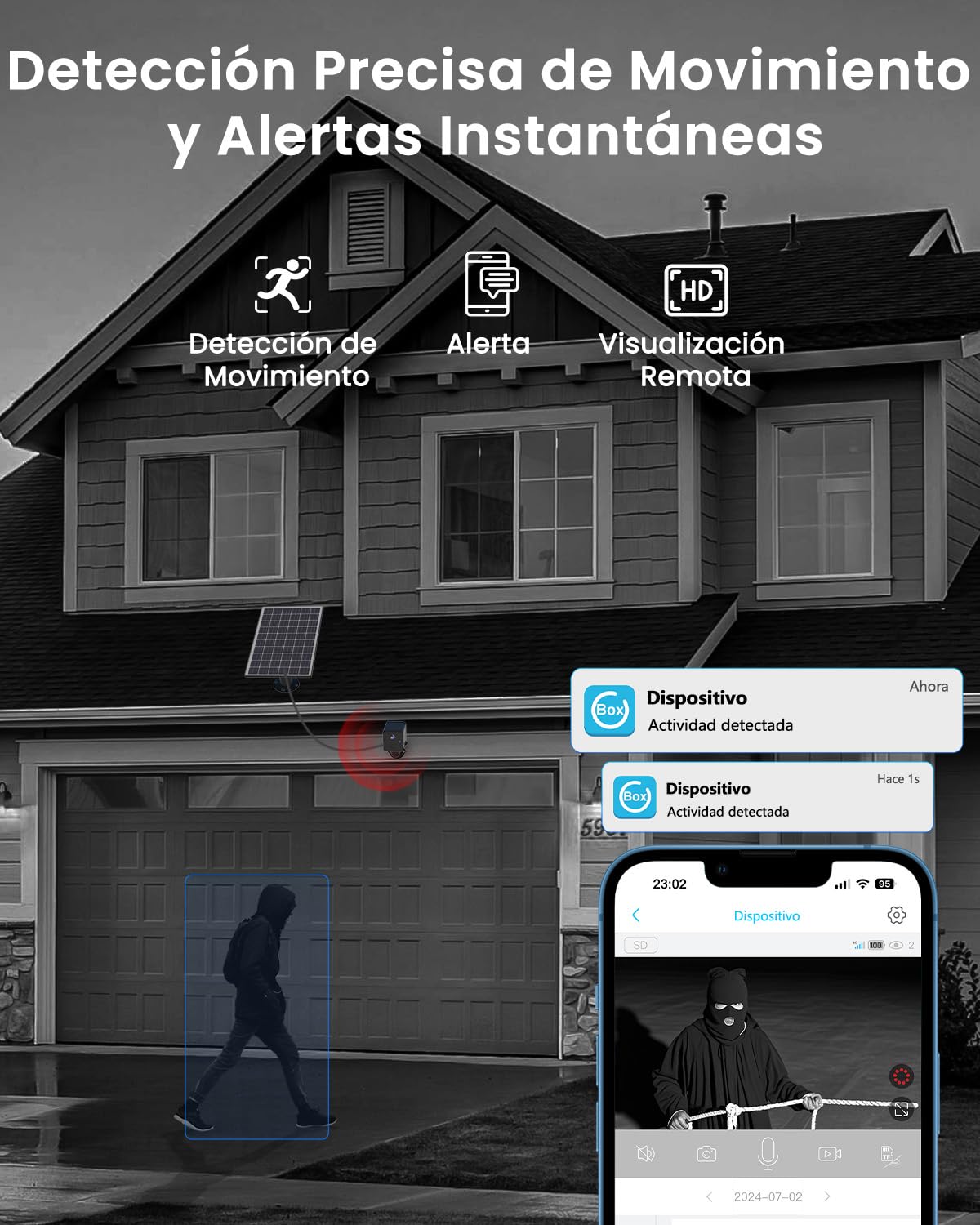 UCOCARE Mini Camara Vigilancia 4G Exterior Solar, Camara Solar 4G sin WiFi | 2K Videovigilancia sin Internet con Panel Solar 3W, Bateria 5200mAh, Detección de Movimiento AI, Visión 160°, Visión Nocturna