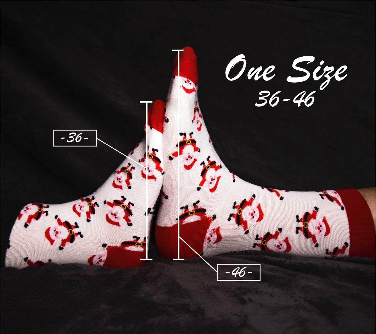 TwoSocks - Calze di Babbo Natale da uomo e da donna, divertenti, in cotone, taglia unica