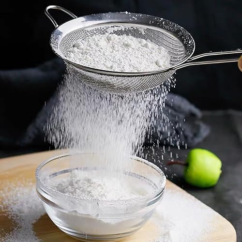 Miniatura 6 de 3Pcs Fine Mesh Strainer 3.2, 4.7, 7.1 Inch Stainless Steel Strainer with Handle Kitchen Colanders Sift Strain Drain & Rinse Vegetables Pastas Tea