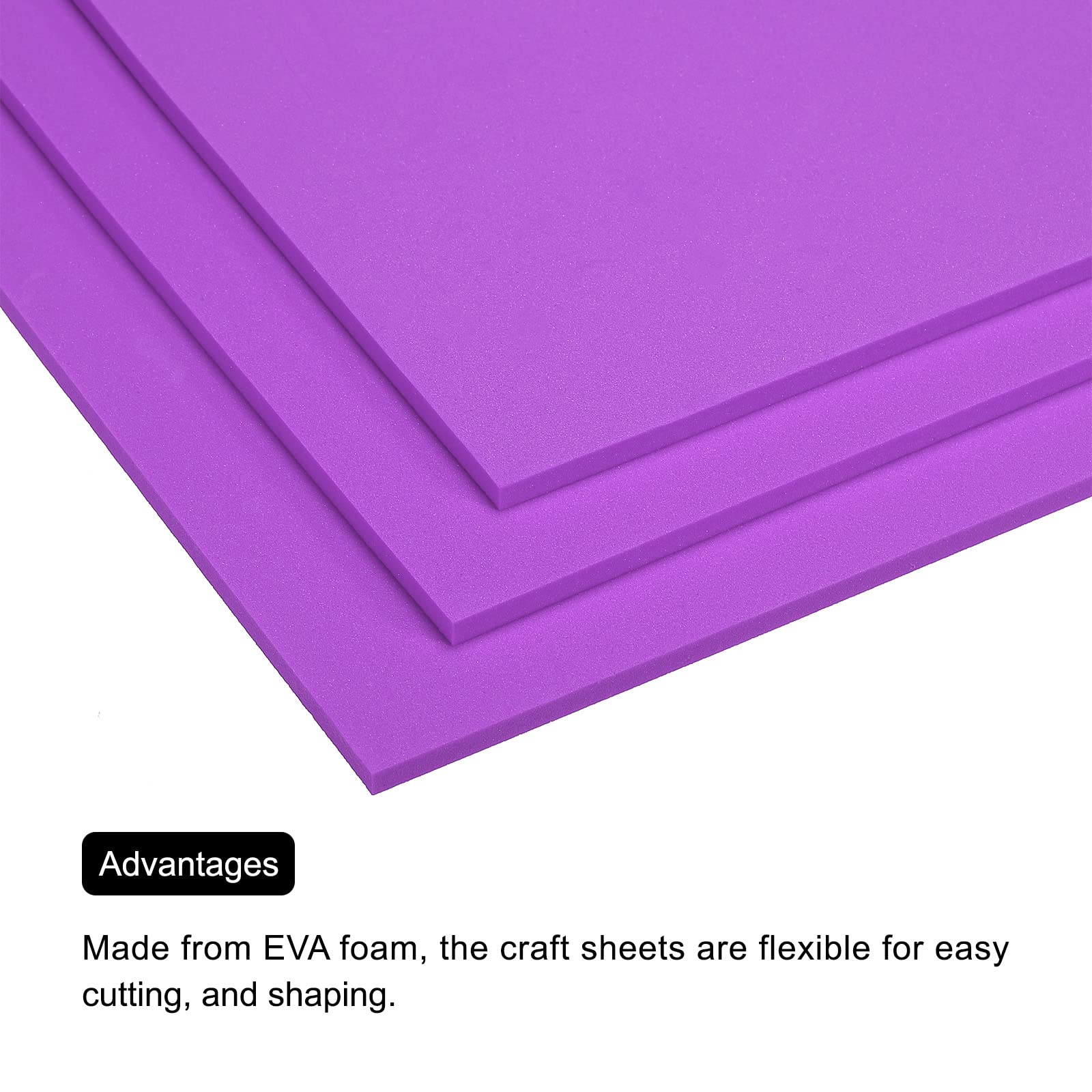sourcing map Fogli in schiuma EVA viola, 20,8 x 20,8 cm, spessore 5 mm, per costumi, progetti artistici e artigianali, confezione da 8